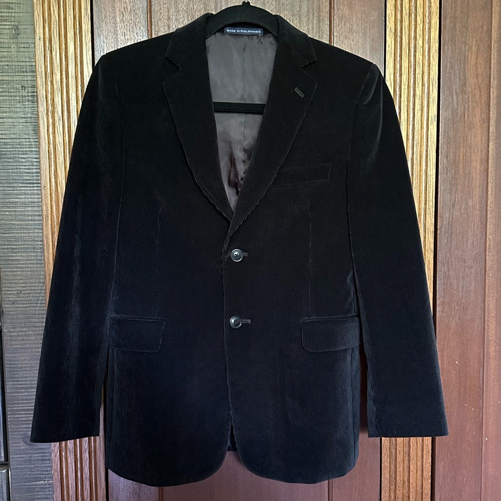 Joseph Abboud Boys Black Corduroy Modern Fit Casual Blazer